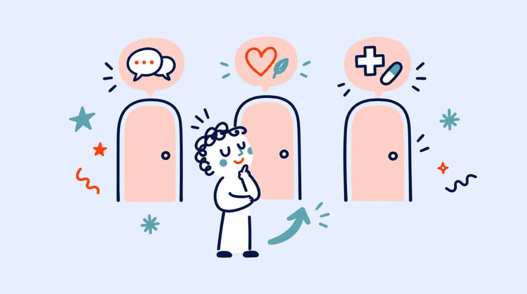 Psycholog, psychoterapeuta czy psychiatra - ilustracja